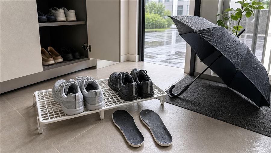장마철 젖은 신발은 열보다 공기가 지나갈 길이 먼저입니다 👟